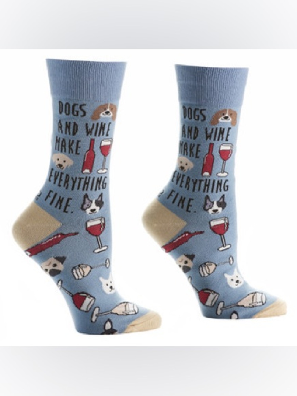 Yo Sox - Dogs and Wine Make Everything Fine Socks - BNWT!